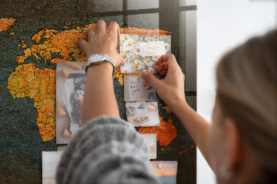 Memobord keuken Wereldkaart