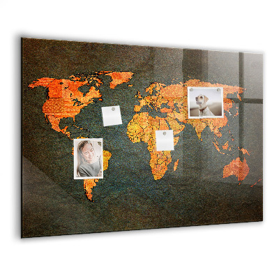 Memobord keuken Wereldkaart