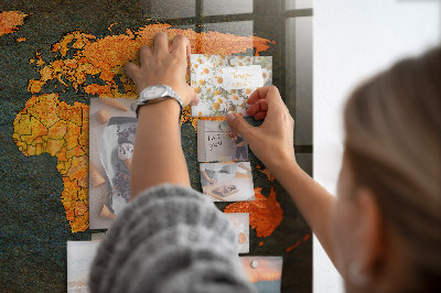 Memobord keuken Wereldkaart