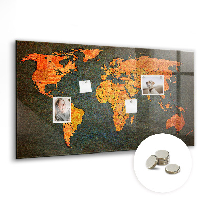 Memobord keuken Wereldkaart