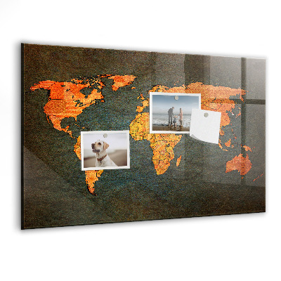 Memobord keuken Wereldkaart