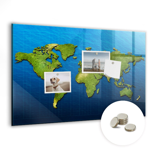 Magnetisch wandbord Wereldkaart