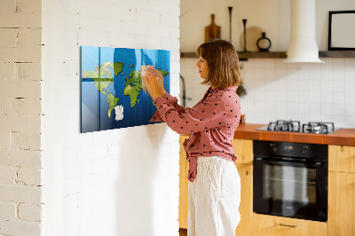 Magnetisch wandbord Wereldkaart