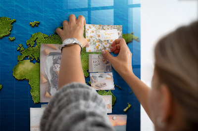 Magnetisch wandbord Wereldkaart