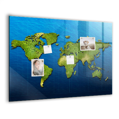 Magnetisch wandbord Wereldkaart