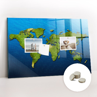 Magnetisch wandbord Wereldkaart