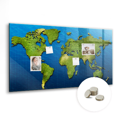 Magnetisch wandbord Wereldkaart