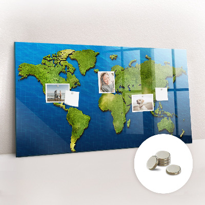 Magnetisch wandbord Wereldkaart