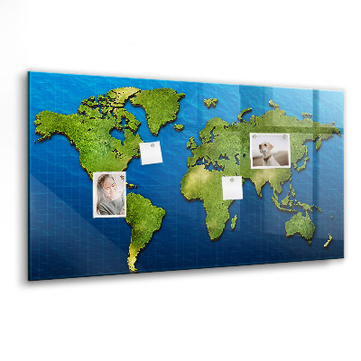 Magnetisch wandbord Wereldkaart