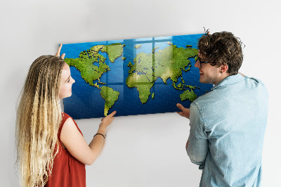 Magnetisch wandbord Wereldkaart