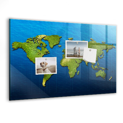 Magnetisch wandbord Wereldkaart