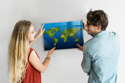 Magnetisch wandbord Wereldkaart