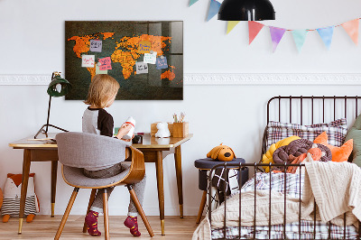 Magnet board Wereldkaart