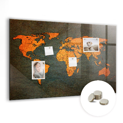 Magnet board Wereldkaart