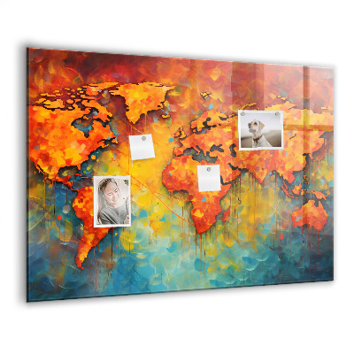 Memobord keuken Decoratieve wereldkaart