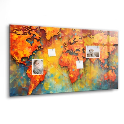 Memobord keuken Decoratieve wereldkaart