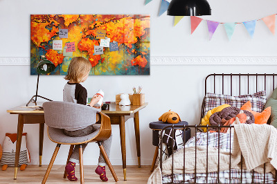 Memobord keuken Decoratieve wereldkaart