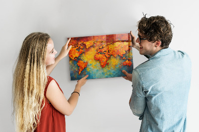 Memobord keuken Decoratieve wereldkaart