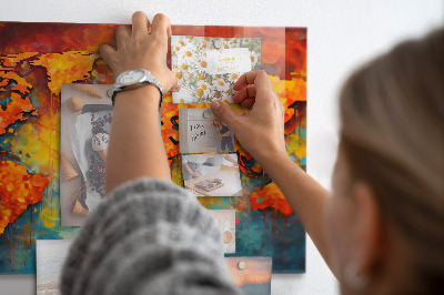 Memobord keuken Decoratieve wereldkaart