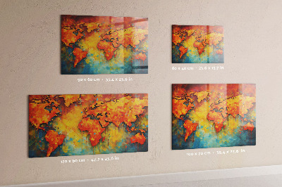 Memobord keuken Decoratieve wereldkaart