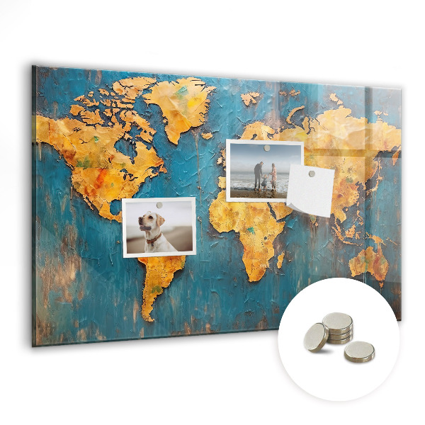 Magnet board Decoratieve wereldkaart