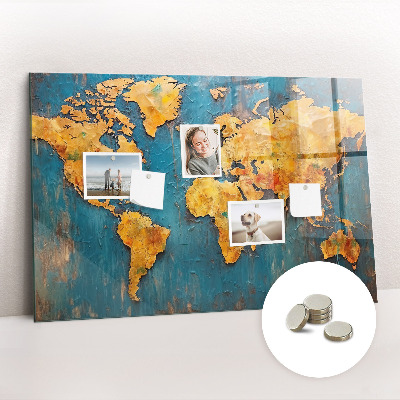 Magnet board Decoratieve wereldkaart