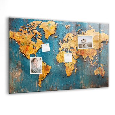 Magnet board Decoratieve wereldkaart