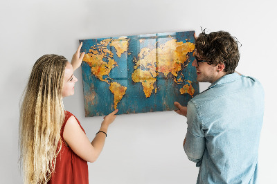 Magnet board Decoratieve wereldkaart