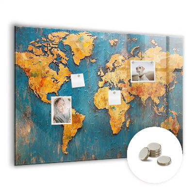 Magnet board Decoratieve wereldkaart