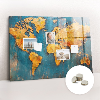 Magnet board Decoratieve wereldkaart