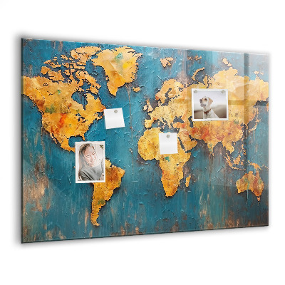 Magnet board Decoratieve wereldkaart