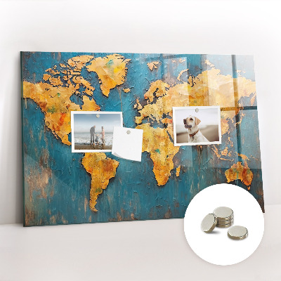 Magnet board Decoratieve wereldkaart
