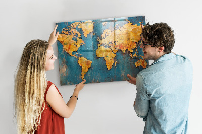 Magnet board Decoratieve wereldkaart