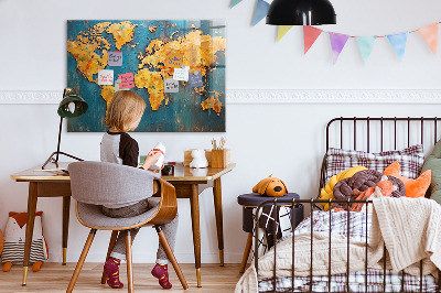 Magnet board Decoratieve wereldkaart