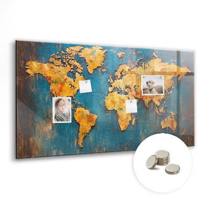 Magnet board Decoratieve wereldkaart