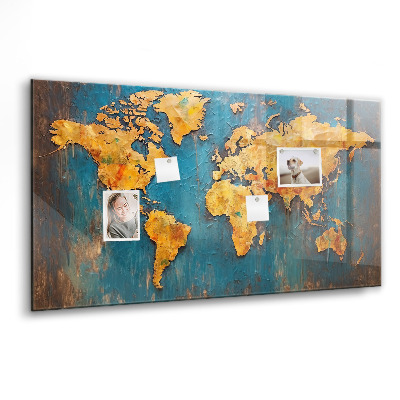 Magnet board Decoratieve wereldkaart