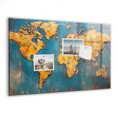 Magnet board Decoratieve wereldkaart