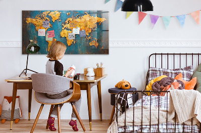 Magnet board Decoratieve wereldkaart