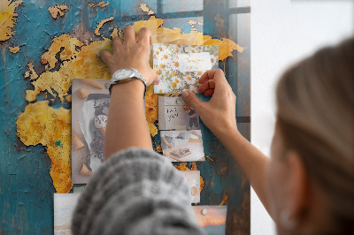 Magnet board Decoratieve wereldkaart