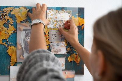 Magnet board Decoratieve wereldkaart