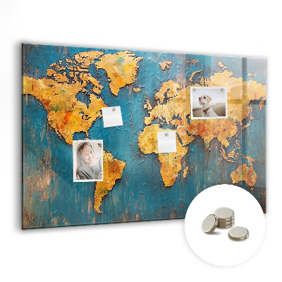 Magnet board Decoratieve wereldkaart
