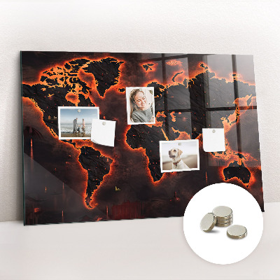 Magnetisch wandbord Wereldkaart