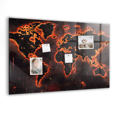 Magnetisch wandbord Wereldkaart