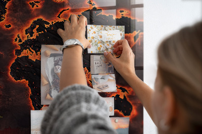 Magnetisch wandbord Wereldkaart