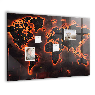 Magnetisch wandbord Wereldkaart