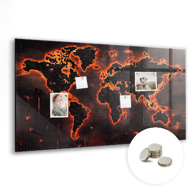 Magnetisch wandbord Wereldkaart