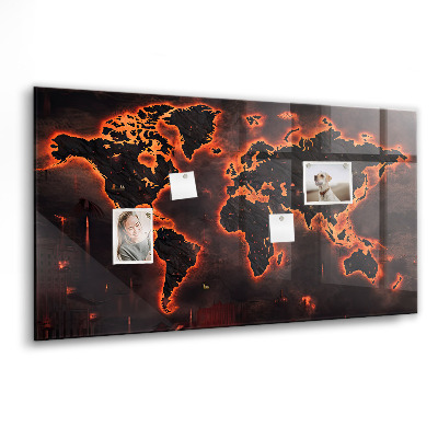 Magnetisch wandbord Wereldkaart