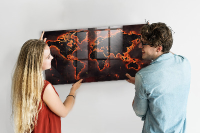 Magnetisch wandbord Wereldkaart