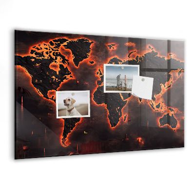 Magnetisch wandbord Wereldkaart