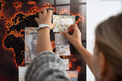 Magnetisch wandbord Wereldkaart